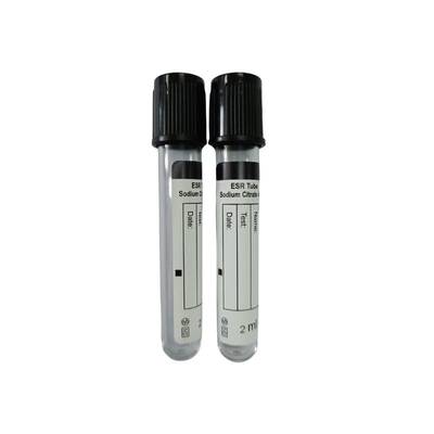 Vuoto monouso per tubo per prelievo di sangue con tappo nero ESR con citrato di sodio al 3,8%.