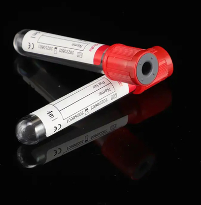 Prodotti medici 13*75mm 4ml tubo di raccolta del sangue rosso con colore cappuccio giallo e attivatore del coagulo